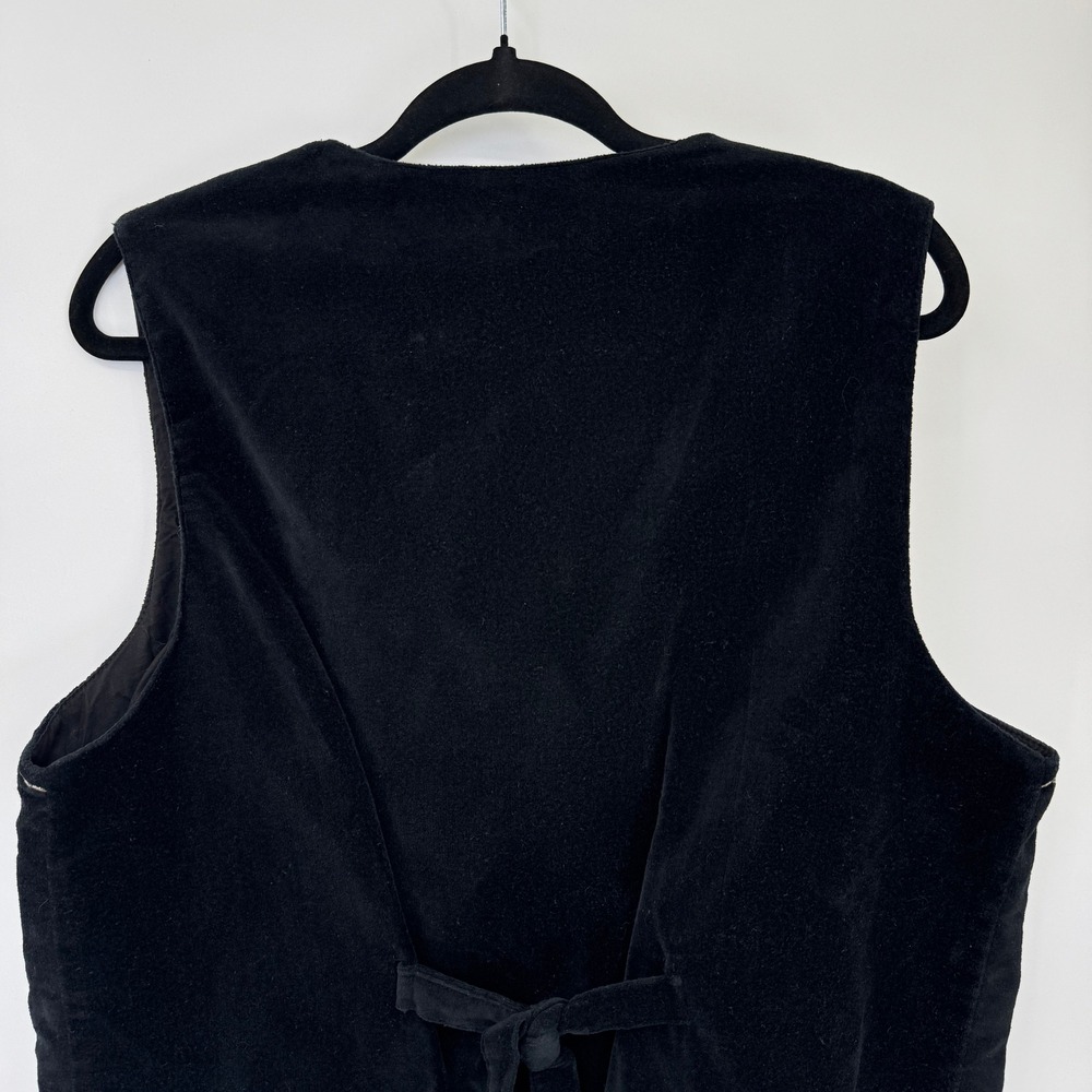 Keren Hart Velvet Vest Women XL Black Floral Embroidered Button Cottagecore - Picture 11 of 13